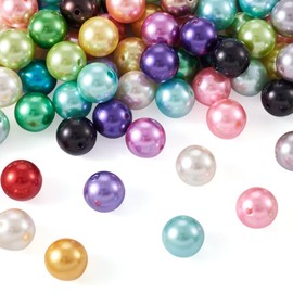 Cheriswelry 100pcs 20mm Round Imitation Pearl Beads Chunky Bubblegum Ball Beads Loose Colorful Gumball Spacer Beads for Rainbow Bracelet Necklace Jewelry Making DIY Craft Beads