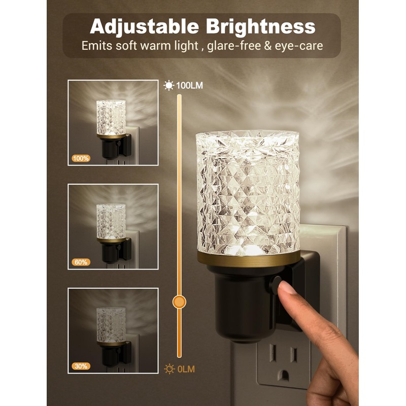 JandCase LED Night Light, Dimmable Night Lights Plug into Wall,