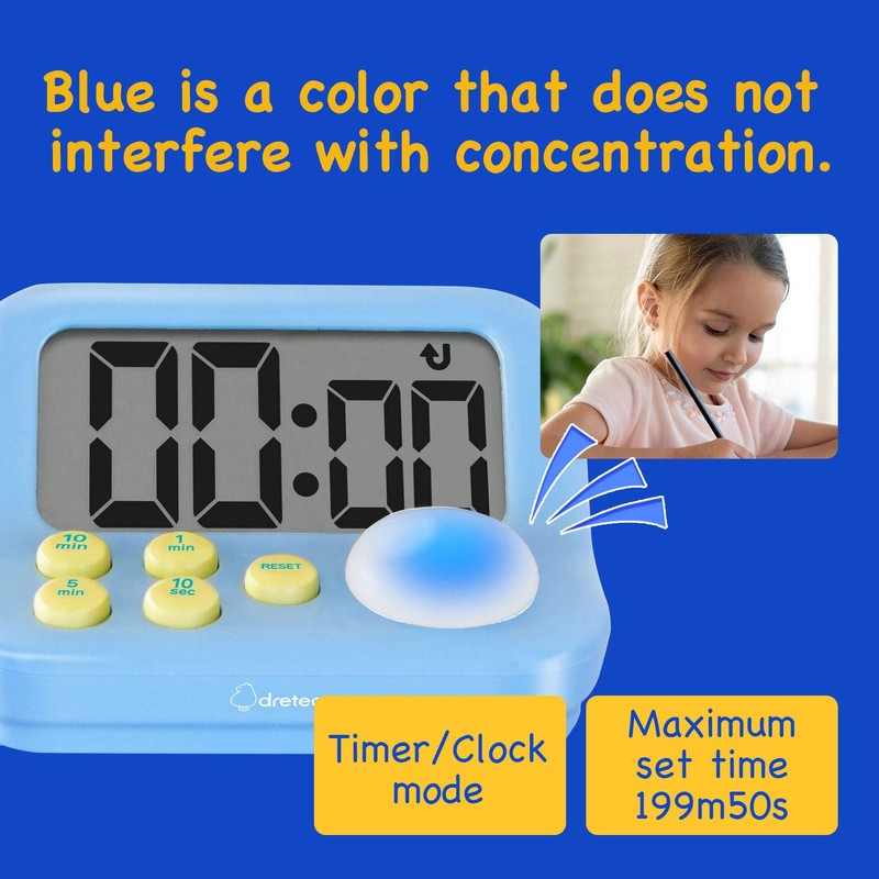 2-in-ONE Digital Timer for Kids (Count-Down) / Stopwatch (Count-Up) with