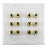 6 Speaker Cable Wall Plate Double Gang for 6 Surround