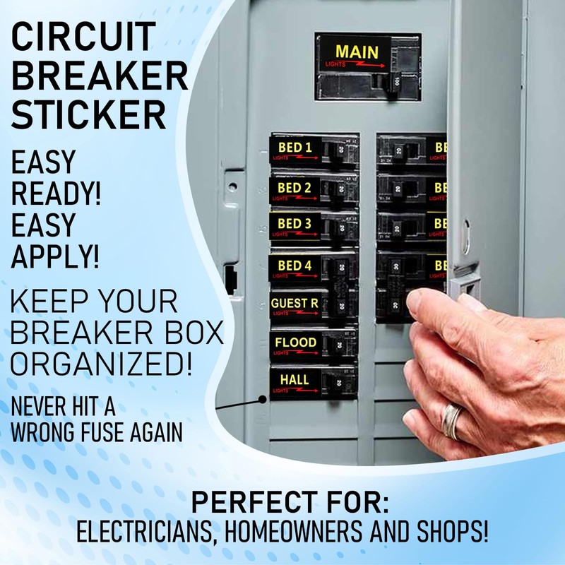 Classicseali 9 Sheets (1161pcs) Electric Panel Labels, Waterproof Easy to