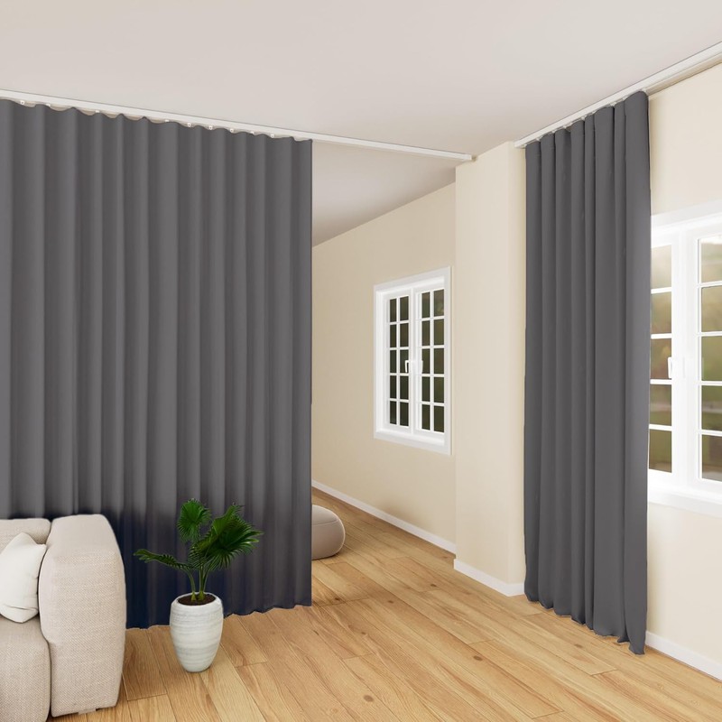 hoeflife Room Divider Curtains Blackout Floor to Ceiling Curtain with