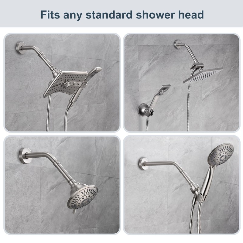 BRIGHT SHOWERS Shower Arm Extender for Rain and Handheld Shower