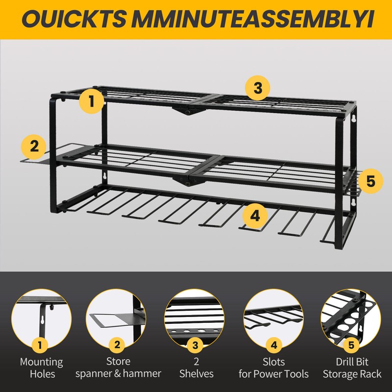 Unbranded Heavy Duty Power Tool Organizer Drill 26" 3-Layer Holder