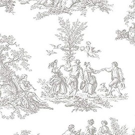 Manhattan Comfort NWCH28245 Ridgefield Series Large Double Roll of Decorative Vinyl Wallpaper, Light Grey