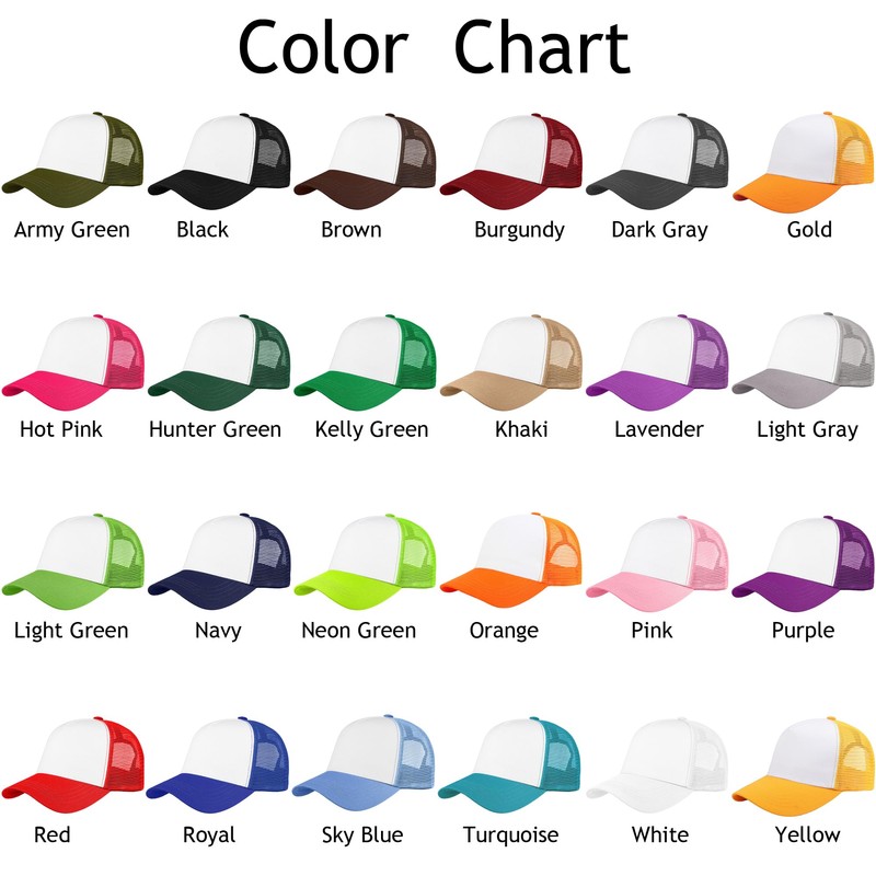 Falari 5-Panel Mesh Baseball Cap, Trucker Hat, Structured Plain Design,