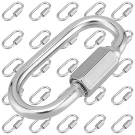 ZEONHEI Pack of 28 M4 Stainless Steel Chain Link Screw Connector with Screw Connector, 4 mm x 40 mm Chain Link Chain Connector 4 mm, Chain Emergency Link for Carabiner Hammock Camping, Outdoor, 160 kg