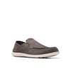 Clarks Men's Flexway Easy Moccasin, Dark Grey Suede, 11