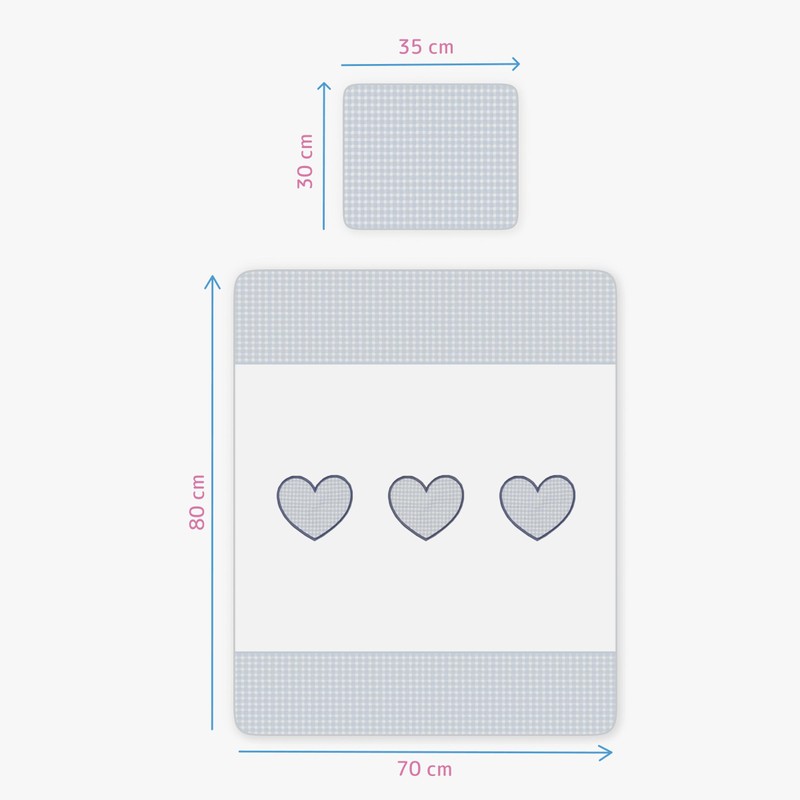 2 Piece 100% Cotton Duvet Cover Pillowcase Set 70 x