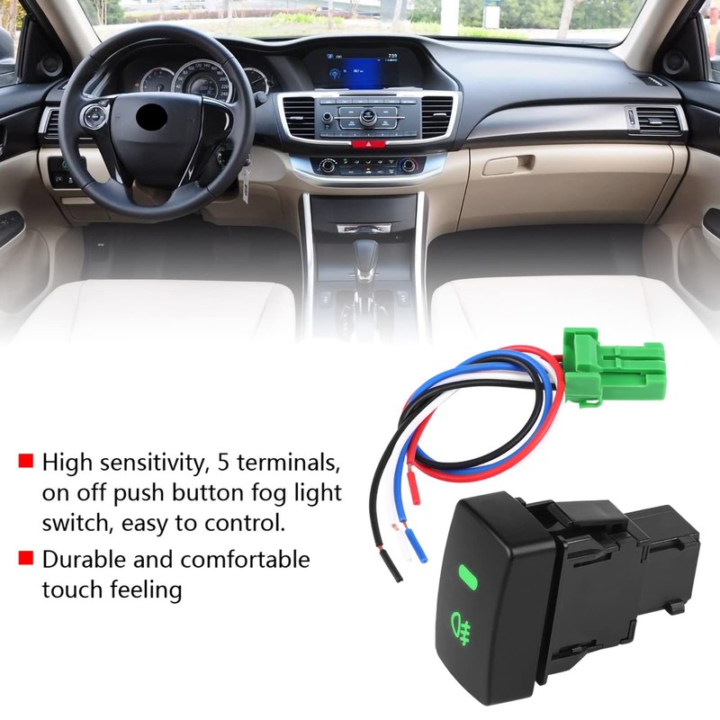 Qiilu Interruptor de luz antiniebla para automóvil, interruptor de luz