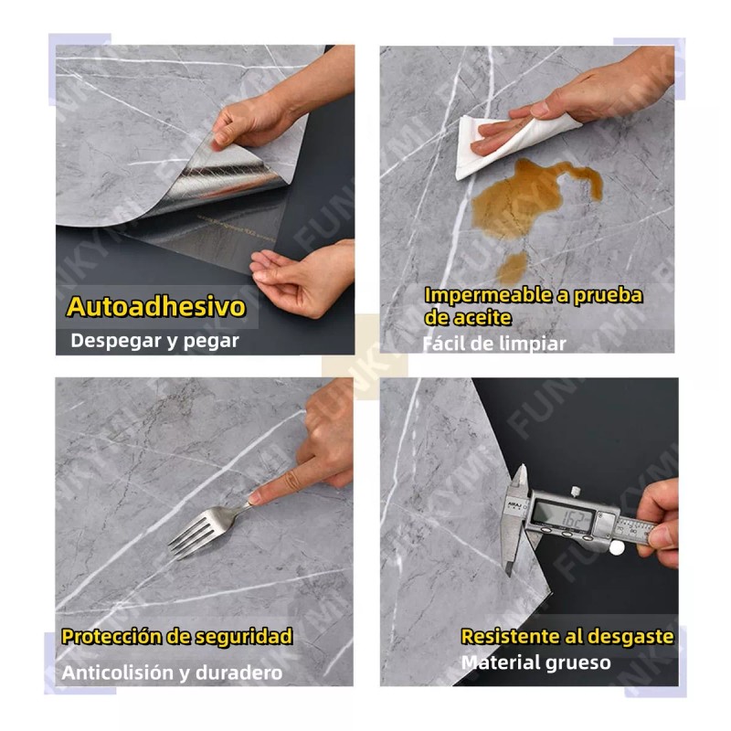 FUNKYMI Azulejo De Mármol De Vinilo Autoadhesivas Para Suelo 30x30cm