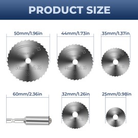 8Pcs Rotary Drill Saw Blades, Circular Saw Blades, Plunge Saw Blade, 5 Saw Disc Wheel Cutting Blades with 1PCS 1/4"" Hex Shank, 2 Screws for Drills Rotary Tools, Wood Plastic Metal Cutting