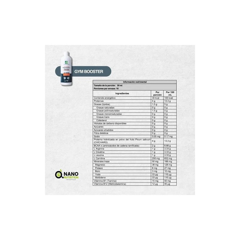 Aminoácidos Y Vitaminas Nano Nutrition Liposomal 480 Ml
