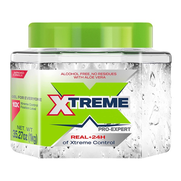 Xtreme Pro-Expert Clear Styling Hair Gel, Alcohol-Free 24-Hours Control With
