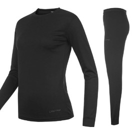 Campri Sports Base Layer Junior Thermal Top & Pant Set Black Unisex (5-6 years XSB)