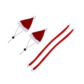 CORHAD Christmas Chicken Hat and Scarf Set - Guinea Pig Santa Hat, Holiday Pet Accessories for Small Animals - Red Plush Winter Dress Up Bunny Suit