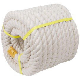 Twisted Cotton Rope (1 inch x 50 feet) Natural White Rope for Crafting, Hammock, Railings, Sports, Home Decorating