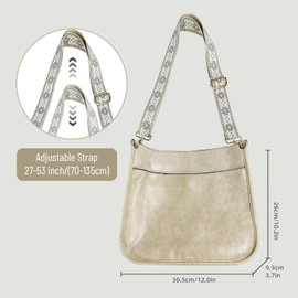 Guyisile Damen Umhängetasche, Polyurethan (PU) Leder Damen Crossbody Bag, Crossbody/Handtasche, Verstellbarer und Abnehmbarer Breiter Schultergurt，Cremefarben