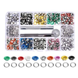 Bestgle 300 Sets 6mm Inside Diameter Grommet Kit Metal Eyelet Kit 3 Pieces Grommet Setting Tools with Storage Box for Shoe Clothes Leather Crafts and DIY Projects, 10 Colors