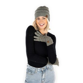 Funky Junque Beanie and Lined Glove Set - Confetti Dove Grey