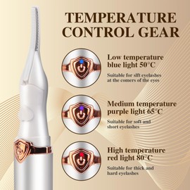 Electric Eyelash Curler, Heated Eyelash Curler, Mini Heated Lash Curler, Electric Eyelash Curler Heated for Woman, Finalize Eyelash Beauty Tool for Women (White)