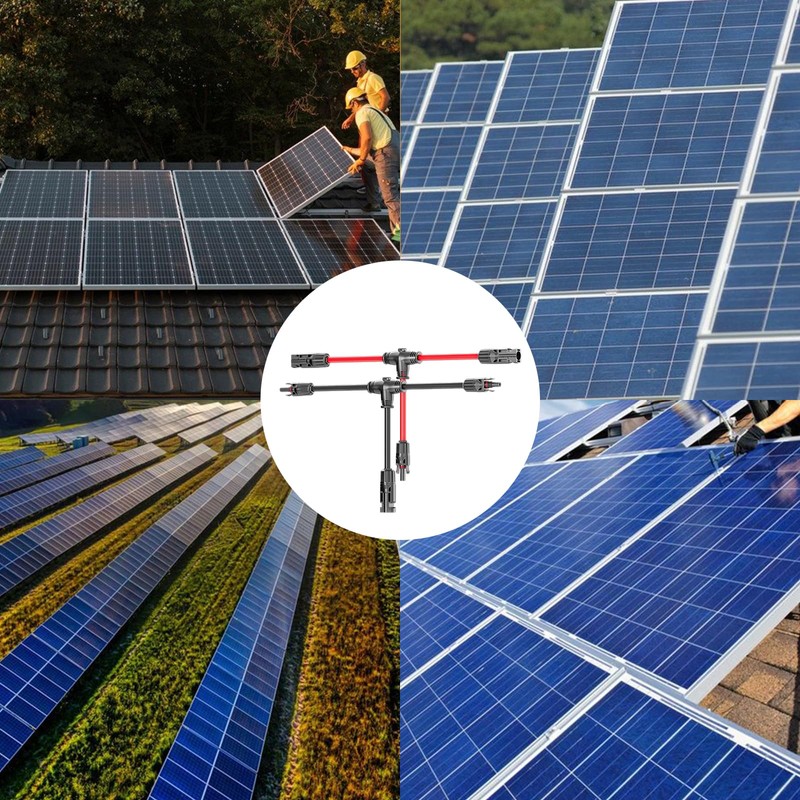 Cleqee MC4 Connector T/Y Type Parallel Connection Solar Panel Plug