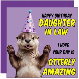 Daughter in Law Birthday Card - Otterly Amazing - Funny Otter Birthday Card for Daughter in Law