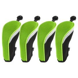 Andux Mesh Golf Hybrid Club Head Covers with Dial No. Tags 4pcs/Set (All The Same Size) Black/Green