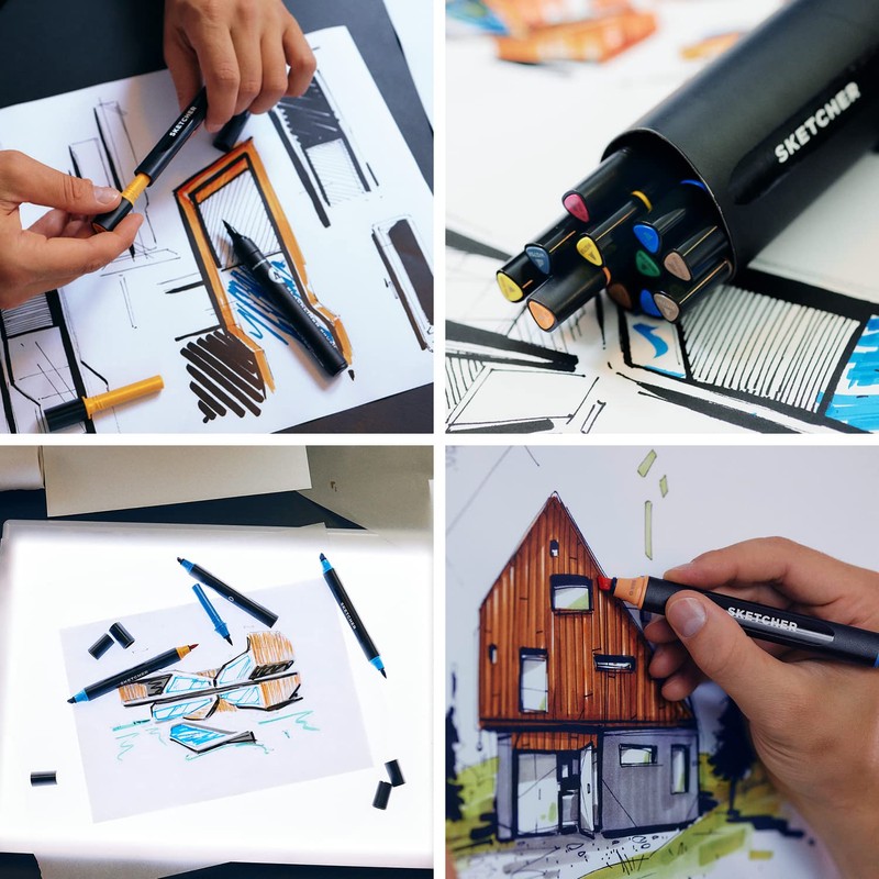 Molotow Sketcher Twin Marker Pastel Kit (Brush Tip & 3