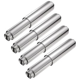 TuoxinEM 4 Pieces Universal Plastic Spring Loaded Toilet Paper Holder Roller Replacement, Chrome (Silver)