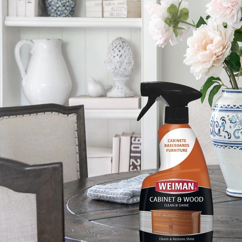 Weiman Cabinet Wood Clean and Shine Fresh Almond Scent Protects