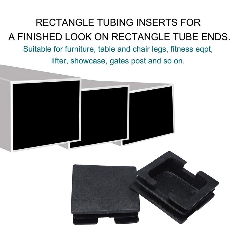 sourcingmap 75mm x 75mm Plastic Square Caps Tube Pipe Inserts