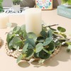 Operitacx 6 Pcs Easter Mini Wreath Taper Candle Ring Wreaths