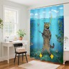 rzzlp Funny Cat Blue Sea Ocean Shower Curtain,Bathroom Shower Curtains
