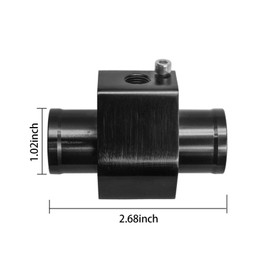 1 PC Black Aluminum Water Temp Meter Temperature Gauge Joint Pipe Radiator Sensor Adaptor with Hose Clamps (26MM)