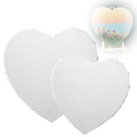 PAVIKE Canvas Board, Heart Shape, Set of 2, 20/25CM Canvas Art Supplies Acrylic Watercolor Oil Painting Mini Canvas Beginners Art Creation Room Decoration