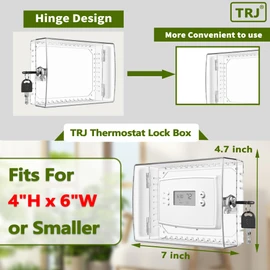 TRJ Thermostat Lock Box with Key, Large Thermostat Cover with Lock for Thermostat on Wall, AC Control Lock Box Cover with Key, Air Conditioner Lockbox Fits Thermostats 5" H x 6" W or Smaller