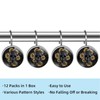 Black Skull with Gold Roses Shower Curtain Hooks Set of