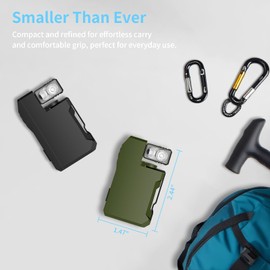 FLYSH G5 Rechargeable EDC Flashlight, Powerful RGB Flashights, 400 Lumens Portable Flat Mini Flashlights, IP68 Waterproof Multi-Mode Magnetic Small Keychain Flashlight for Camping, Emergency (Green)