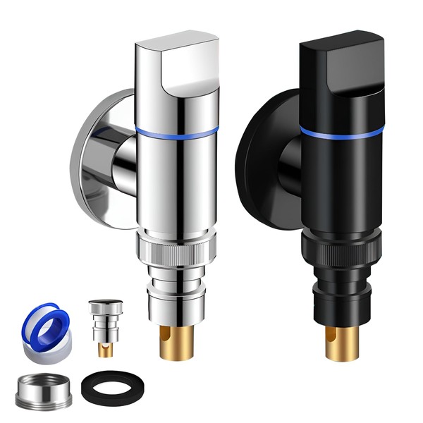 2 Pack Washing Machine Shut Off Valve –Stainless Steel Washing