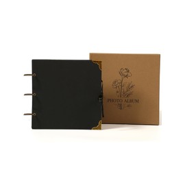 Yuforr Scrapbook Photo Albums 60 Pages Thick Kraft Square Paper Scrap Book Ideal for Your Scrapbooking Albums Art & Craft DIY Projects (21 x 21 cm)-Black