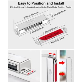 Cabinet Door Magnets Jiayi 6 Pack Cabinet Magnet Door Latch 90 Lbs Magnetic Door Catch Strong Stainless Steel Magnetic Latch Heavy Duty Magnetic Cabinet Latch for Kitchen Cupboard Magnet Closure
