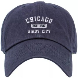 Peerless Embroidery Chicago Windy City Est. 1837 Slouch Dad Cap Navy