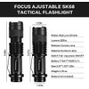 Red Light LED Torch 1 Pack, Zoomable, Waterproof, 3 Light