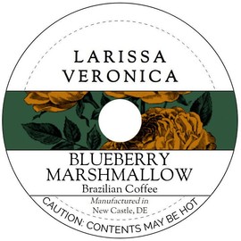 Blueberry Marshmallow Brazilian Coffee (Single Serve K-Cup Pods) (Gourmet, Naturally Flavored, Whole Coffee Beans) (12 pods, ZIN: 576018)