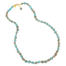 GlassOfVenice Murano Glass Sommerso Long Necklace - Teal