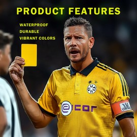 Vouchmind 10pcs Soccer Referee Card Set – Red & Yellow Warning Cards for Football Matches, Professional PVC Referee Cards for Sports Competition, Durable and Portable Soccer Referee Accessories