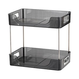 Desktop Organizer 2 Tier Ample Space Modern Storage Rack Shelves for Office Bedroom Home Decoration Grey