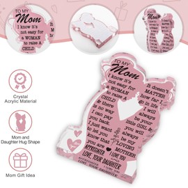 Mom Gifts from Daughter for Mum & Mummy | Acrylic Plaque Sign | Birthday for Single Mom Keepsake | Mother Daughter Gift Set (Mum and Daughters)