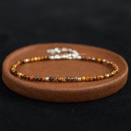 Unbranded Natural Tiger Eye Tiny Beads Protection Stone Healing Minimalist Dainty Bracelet